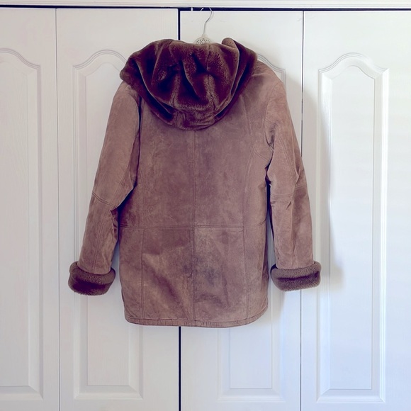 St. John’s Bay Suede And Faux Fur lined hooded jacket - Picture 6 of 12